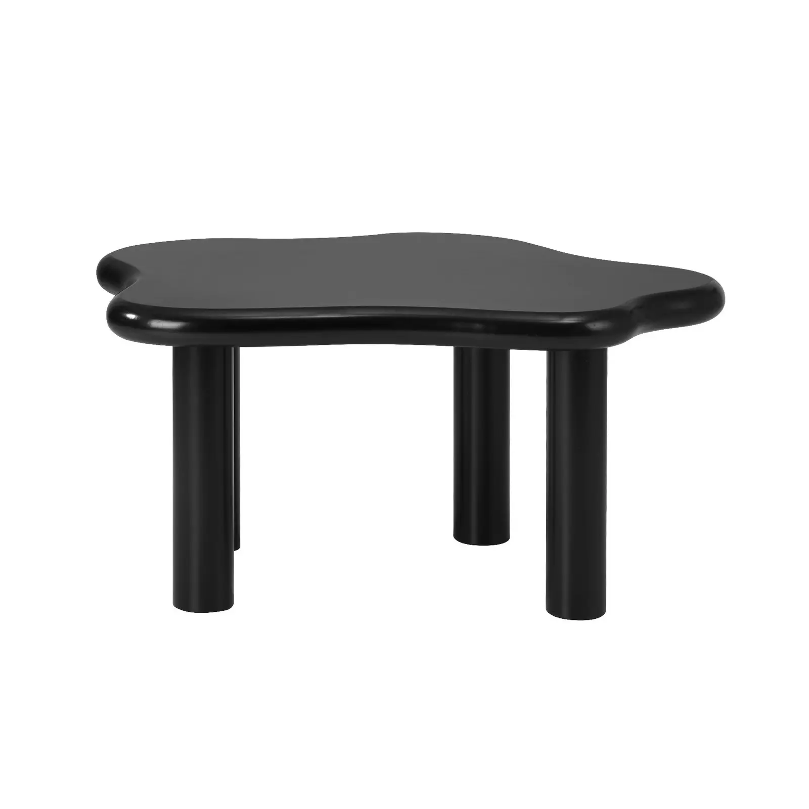 Oikiture Coffee Table Side Tables Sofa Cafe Black Irregular