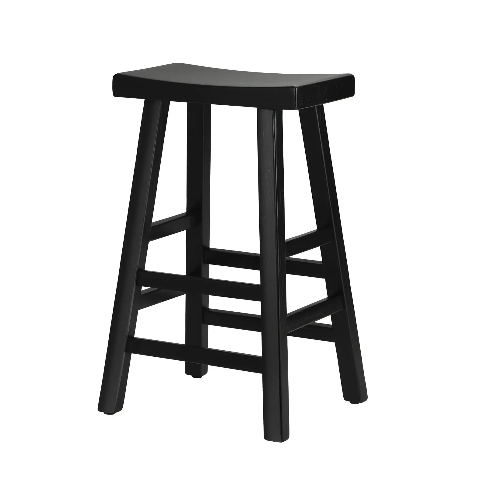 Oikiture Bar Stools Kitchen Stool Wooden Counter Chairs Barstools Black