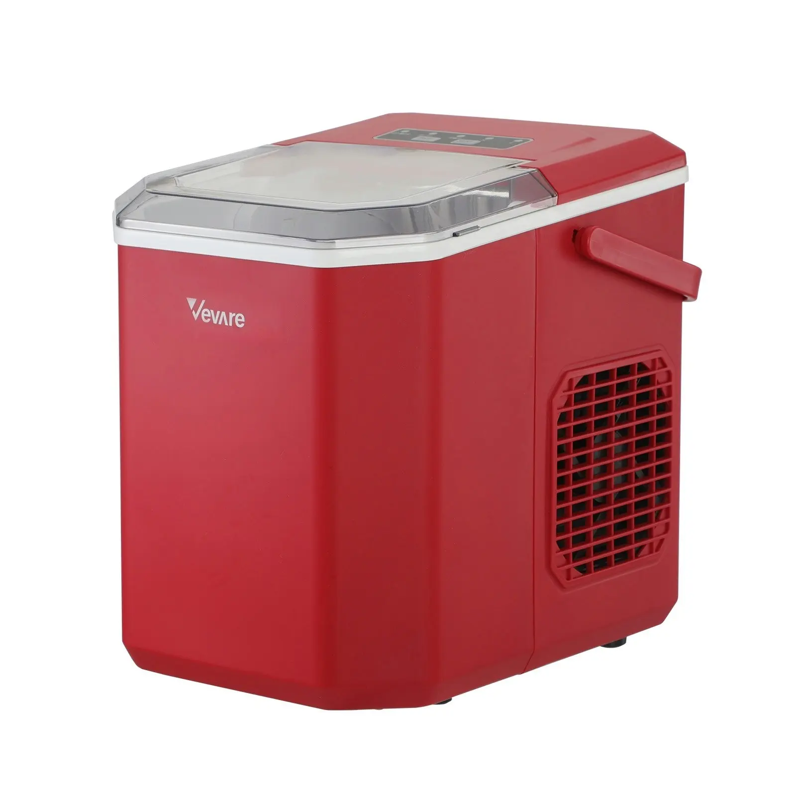 Vevare Portable Ice Maker Machine With Handle Red