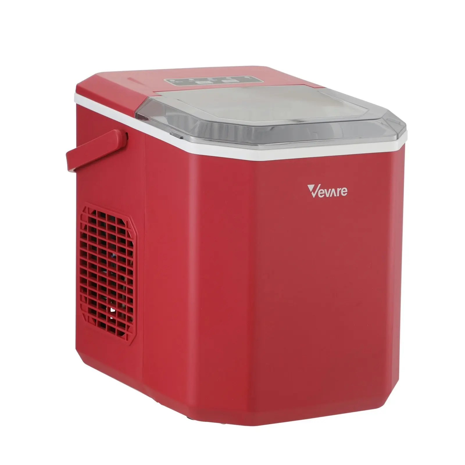 Vevare Portable Ice Maker Machine With Handle Red