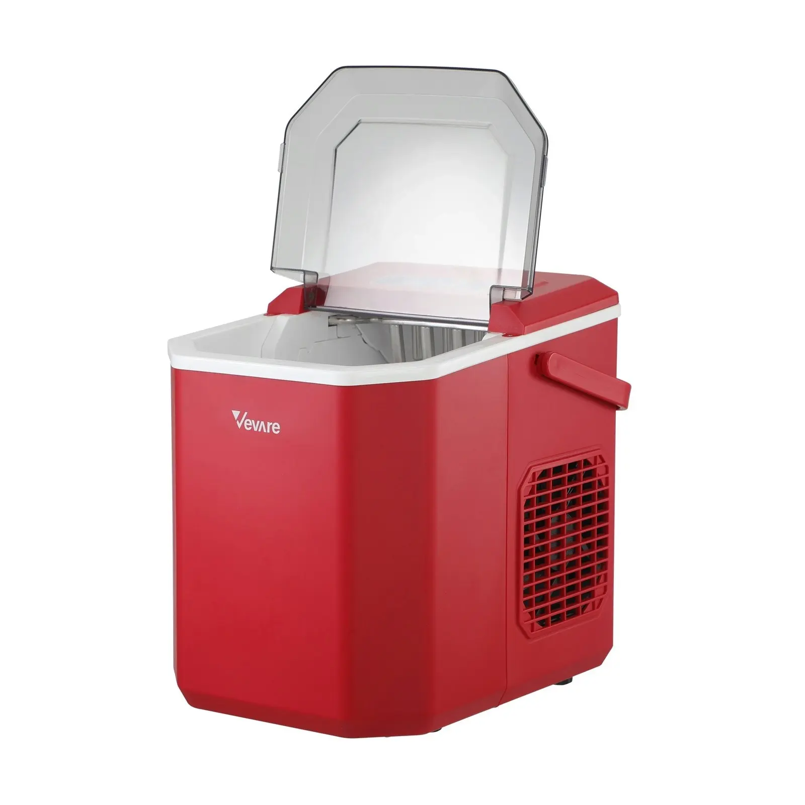 Vevare Portable Ice Maker Machine With Handle Red