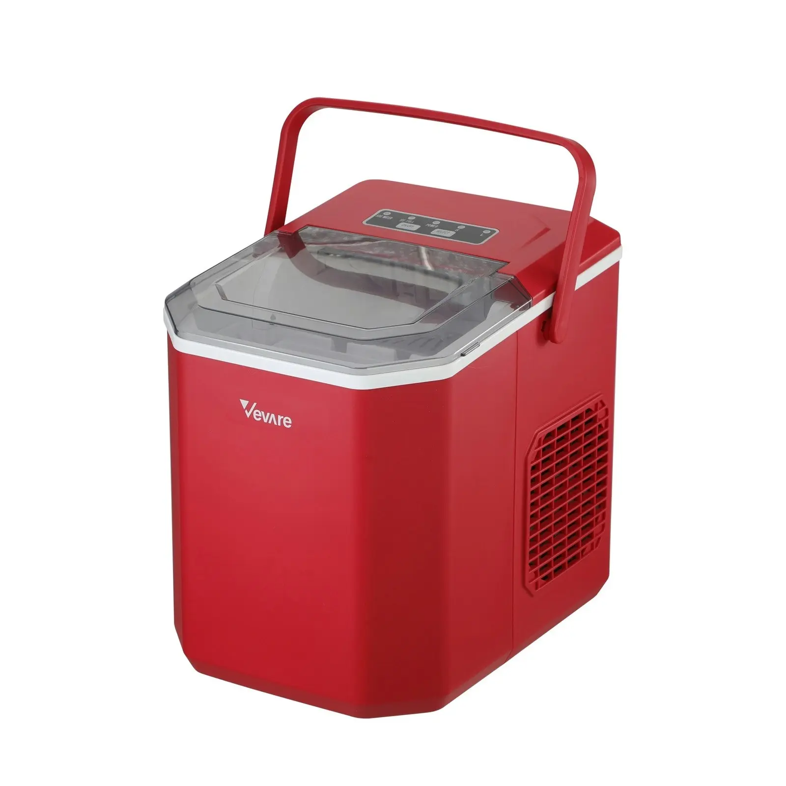 Vevare Portable Ice Maker Machine With Handle Red