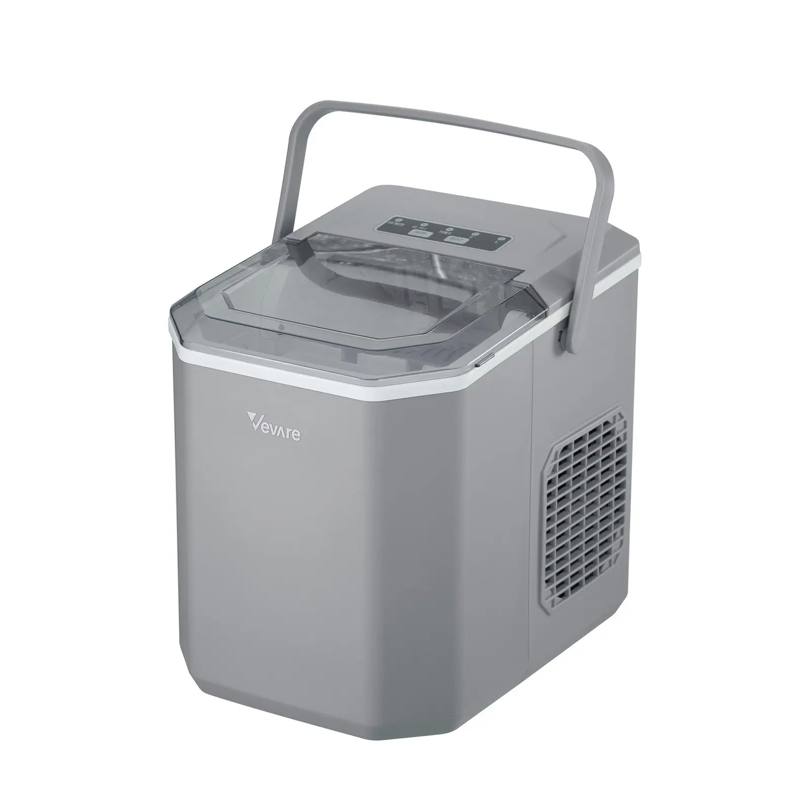 Vevare Portable Ice Maker Machine With Handle Grey