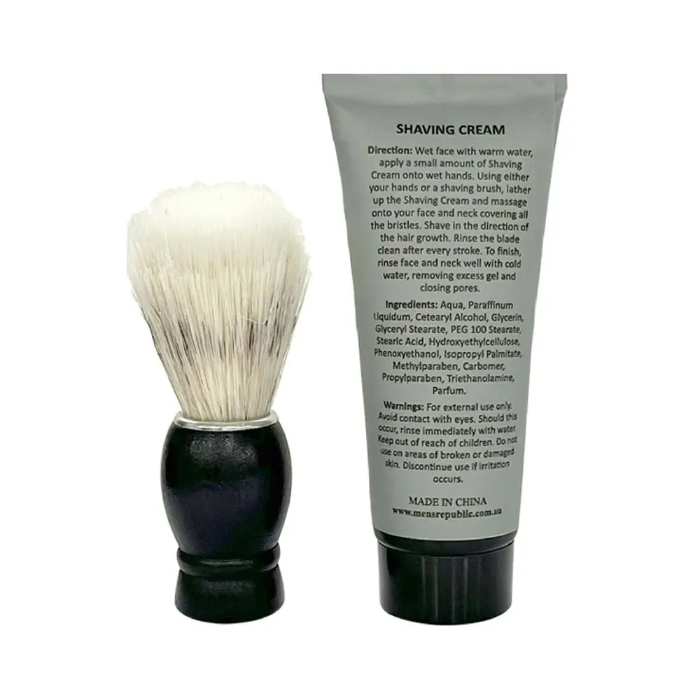 Men's Republic Coffee/Tea Drink Mug with Shaving Cream and Beard Brush Gift Set