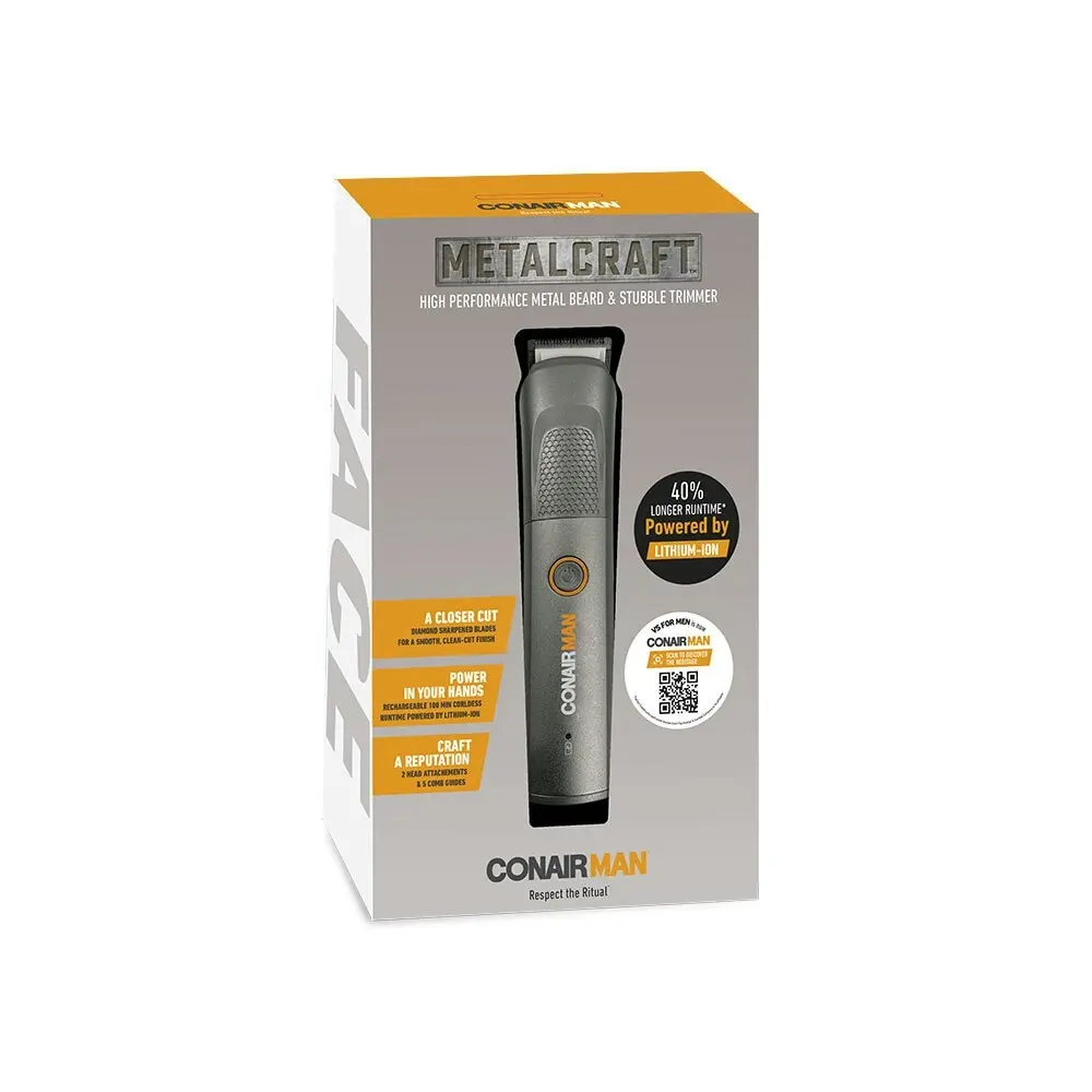 ConairMan Cordless MetalCraft Beard & Stubble Hair Trimmer Grooming Tool