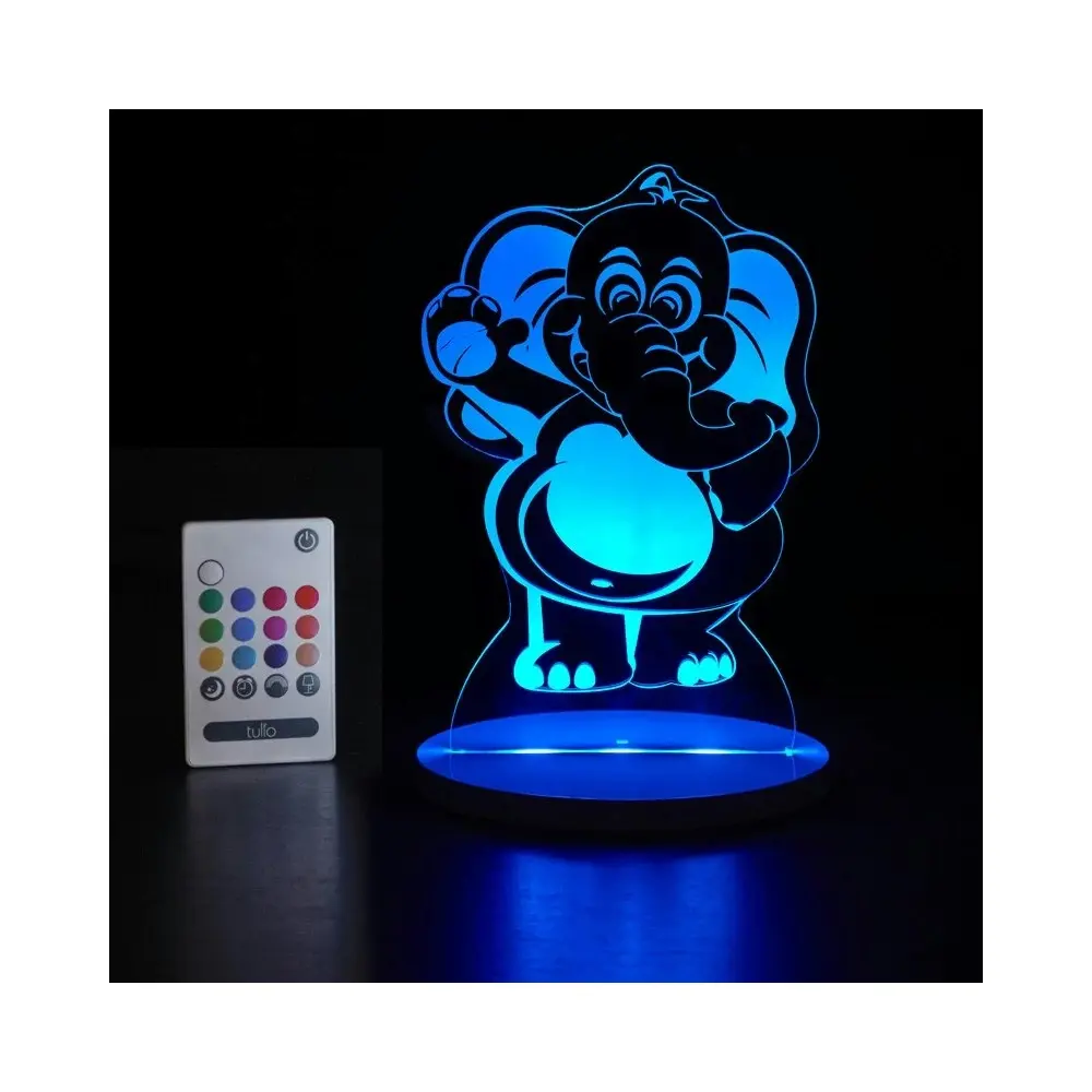 Tulio Dream Lights LED Night Lamp w/ Remote Kids Home/Bedroom 26.5cm Elephant