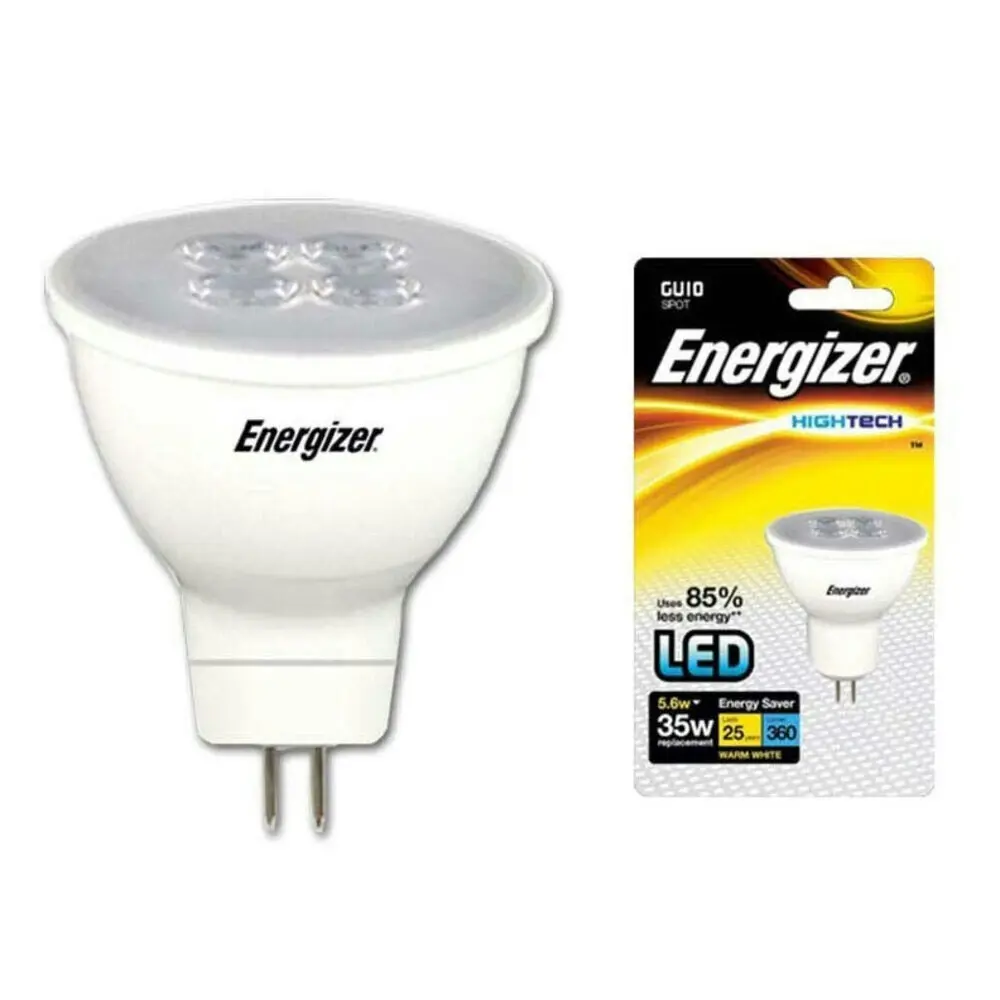 4x Energizer LED GU5.3/MR16 5.6W 12V Warm White Downlight Spot Light Bulb