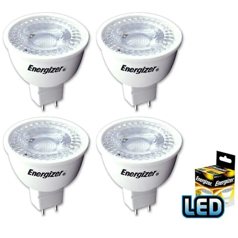 4pc Energizer LED GU5.3/MR16 5W/350LM Warm White Light Bulb/Lightbulb 35W