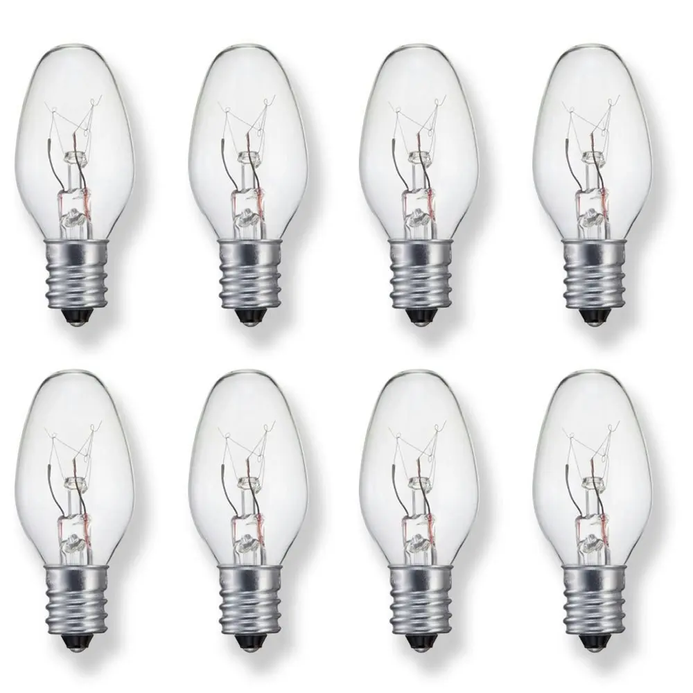 Sansai 8pk 7W/240V E14 Replacement Warm Light Bulb Clear for Night Light /Lamps