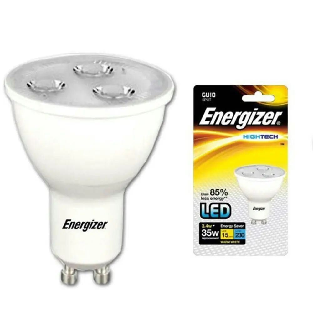 4x Energizer LED GU10 3.4w 220V Warm White Downlight Spot Light Bulb Lamp Bulb