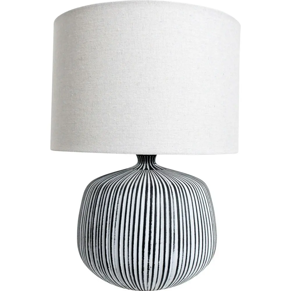 LVD Mika Kohl Ceramic/Linen 51.5cm Lamp /Office Light Room Table Lampshade