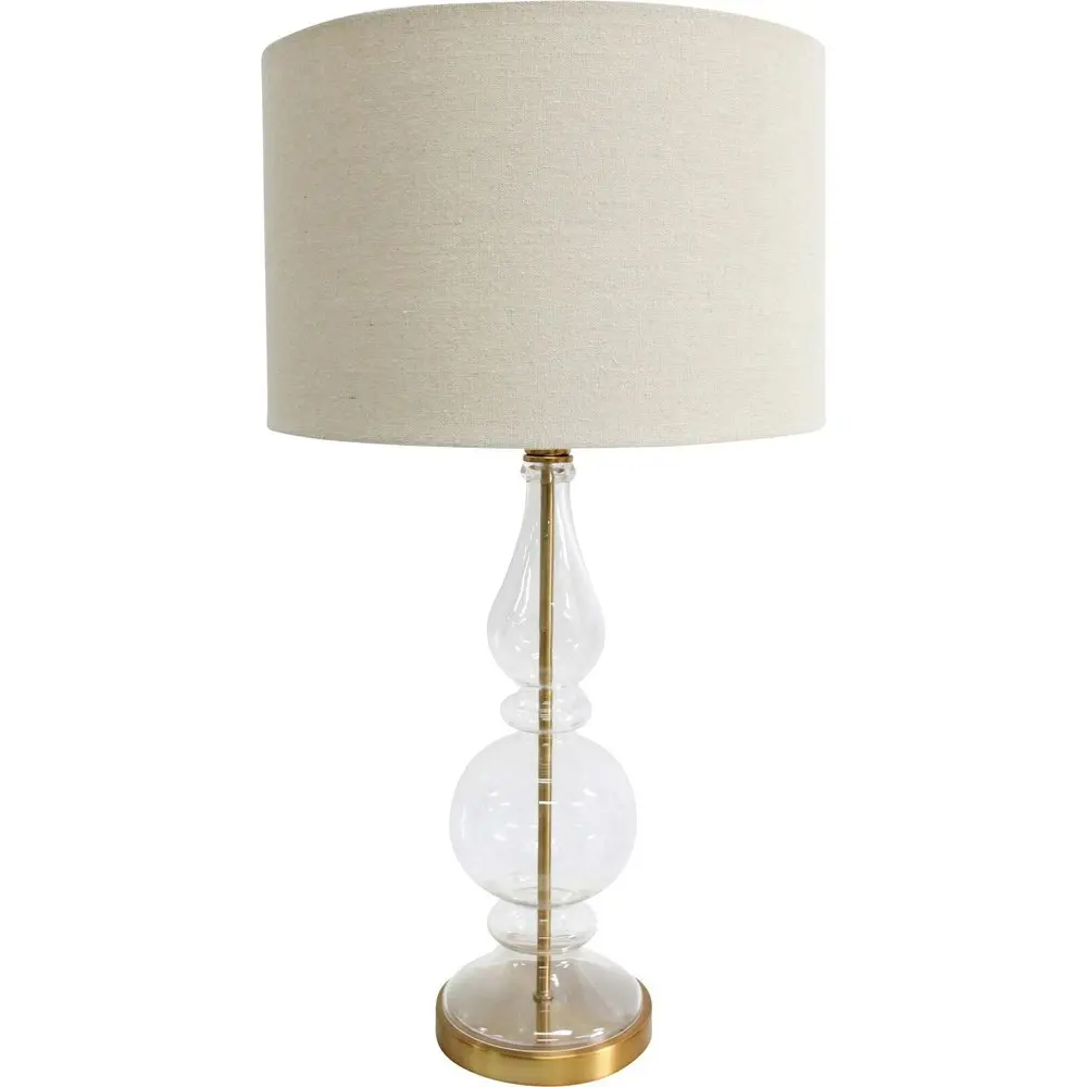 LVD Hampshire Glass/Linen 61cm Lamp Home/Office Decor Table Lampshade LRG Clear