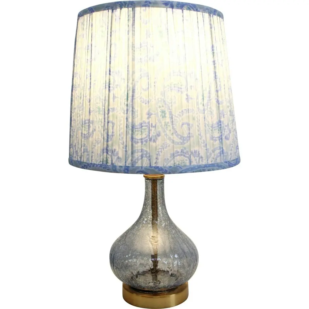 LVD Farrow Forest Glass/Metal/Linen 77.5cm Lamp /Office Table Lampshade