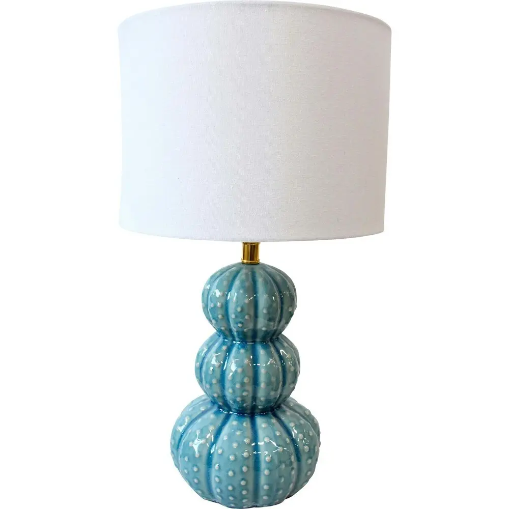 LVD Anemone Stack Ceramic/Linen 49cm Lamp Sea Foam /Office Table Lampshade