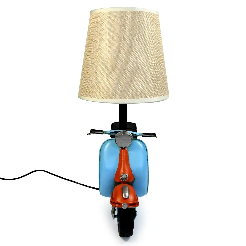 Auto Petit USB LED Desk/Table Lamp Scooter 29x34cm Retro Home Décor Blue/Red