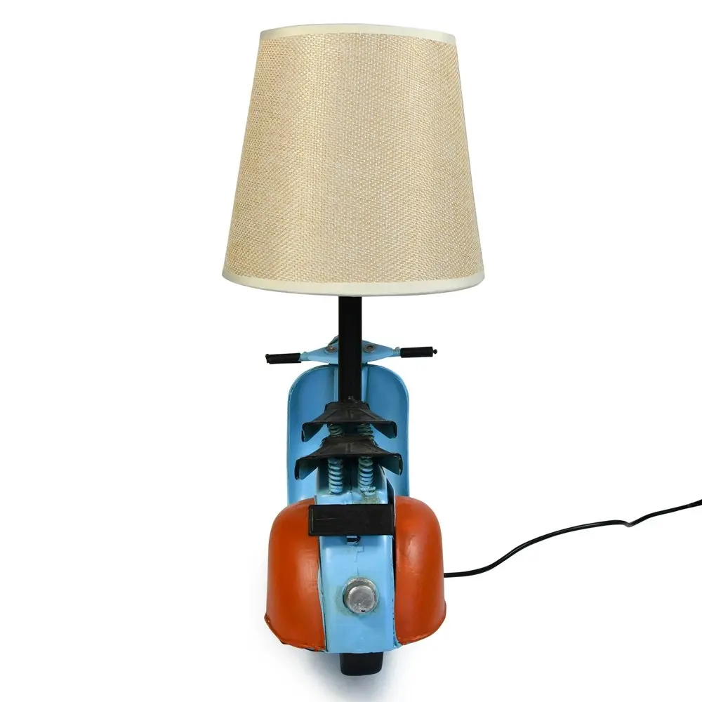 Auto Petit USB LED Desk/Table Lamp Scooter 29x34cm Retro Home Décor Blue/Red