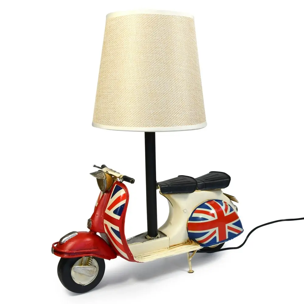 Auto Petit USB LED Desk/Table Lamp Scooter 29x34cm Retro Home Décor Union Jack