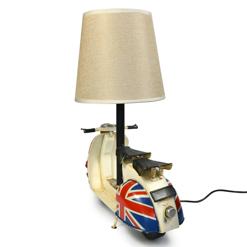 Auto Petit USB LED Desk/Table Lamp Scooter 29x34cm Retro Home Décor Union Jack