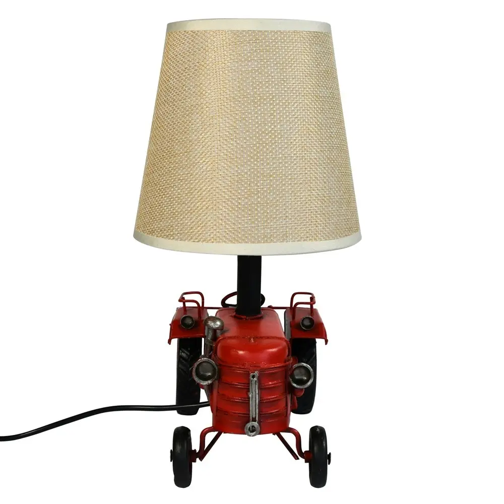 Auto Petit USB LED Desk/Table Lamp Tractor 17.5x25.5cm Retro Home Décor Red