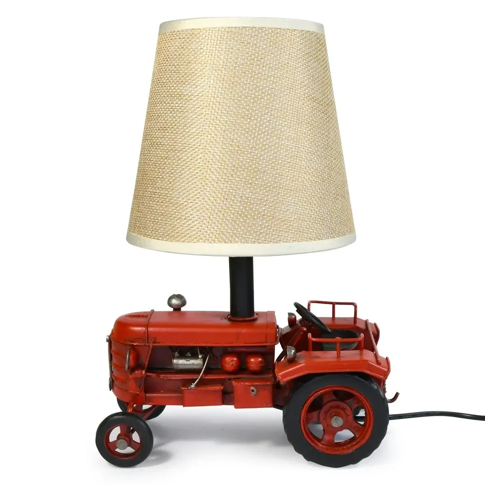 Auto Petit USB LED Desk/Table Lamp Tractor 17.5x25.5cm Retro Home Décor Red