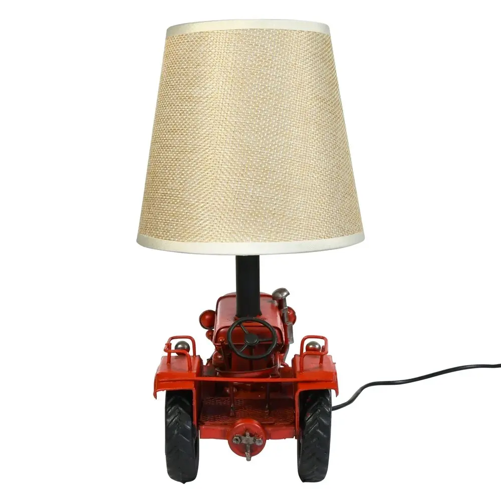 Auto Petit USB LED Desk/Table Lamp Tractor 17.5x25.5cm Retro Home Décor Red