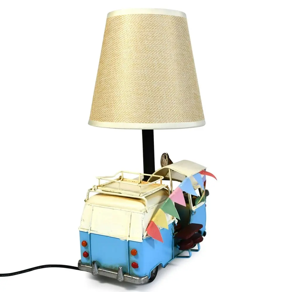 Auto Petit USB LED Desk/Table Lamp Retro Ice Cream Van Home Décor 20x30cm Blue