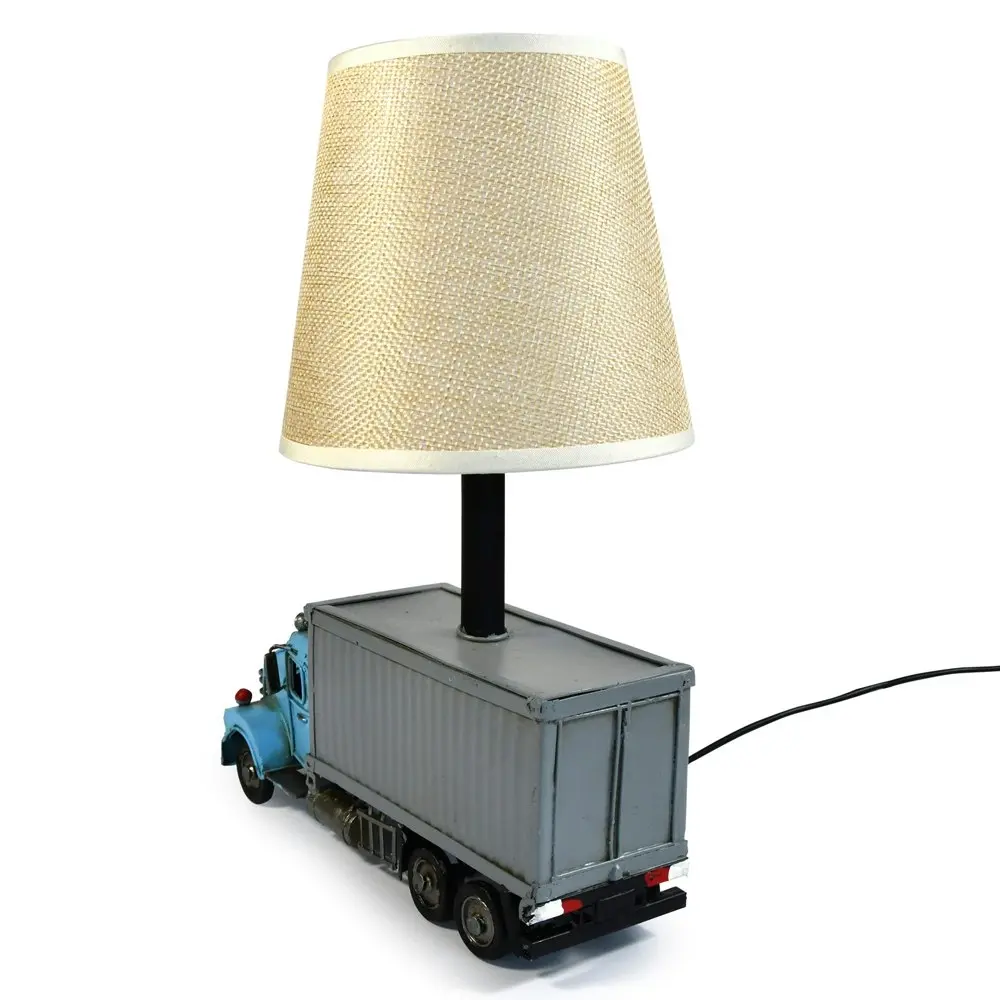 Auto Petit USB LED Desk/Table Lamp Container Truck Home Décor 21x27cm Blue