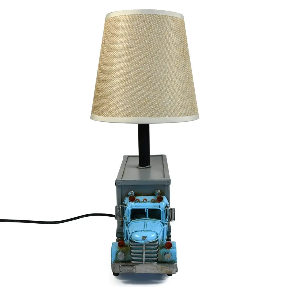 Auto Petit USB LED Desk/Table Lamp Container Truck Home Décor 21x27cm Blue