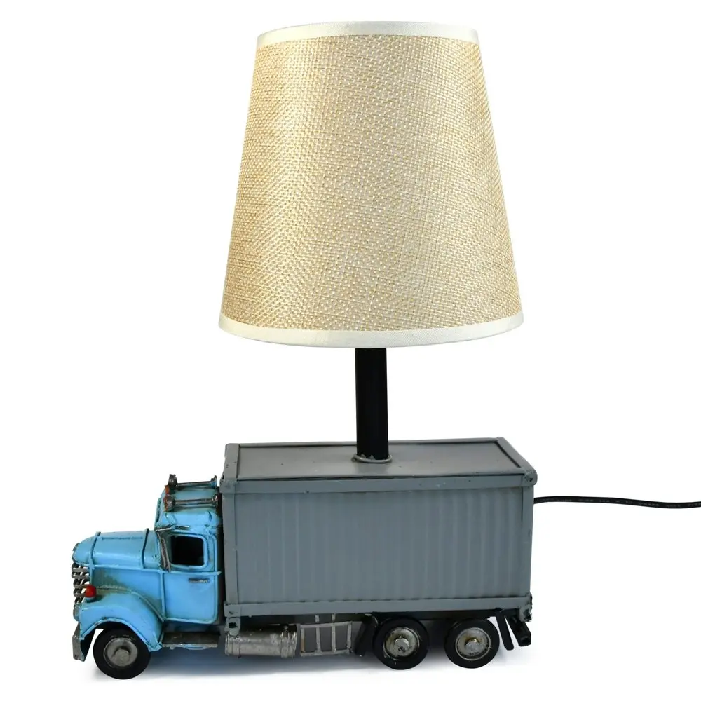 Auto Petit USB LED Desk/Table Lamp Container Truck Home Décor 21x27cm Blue