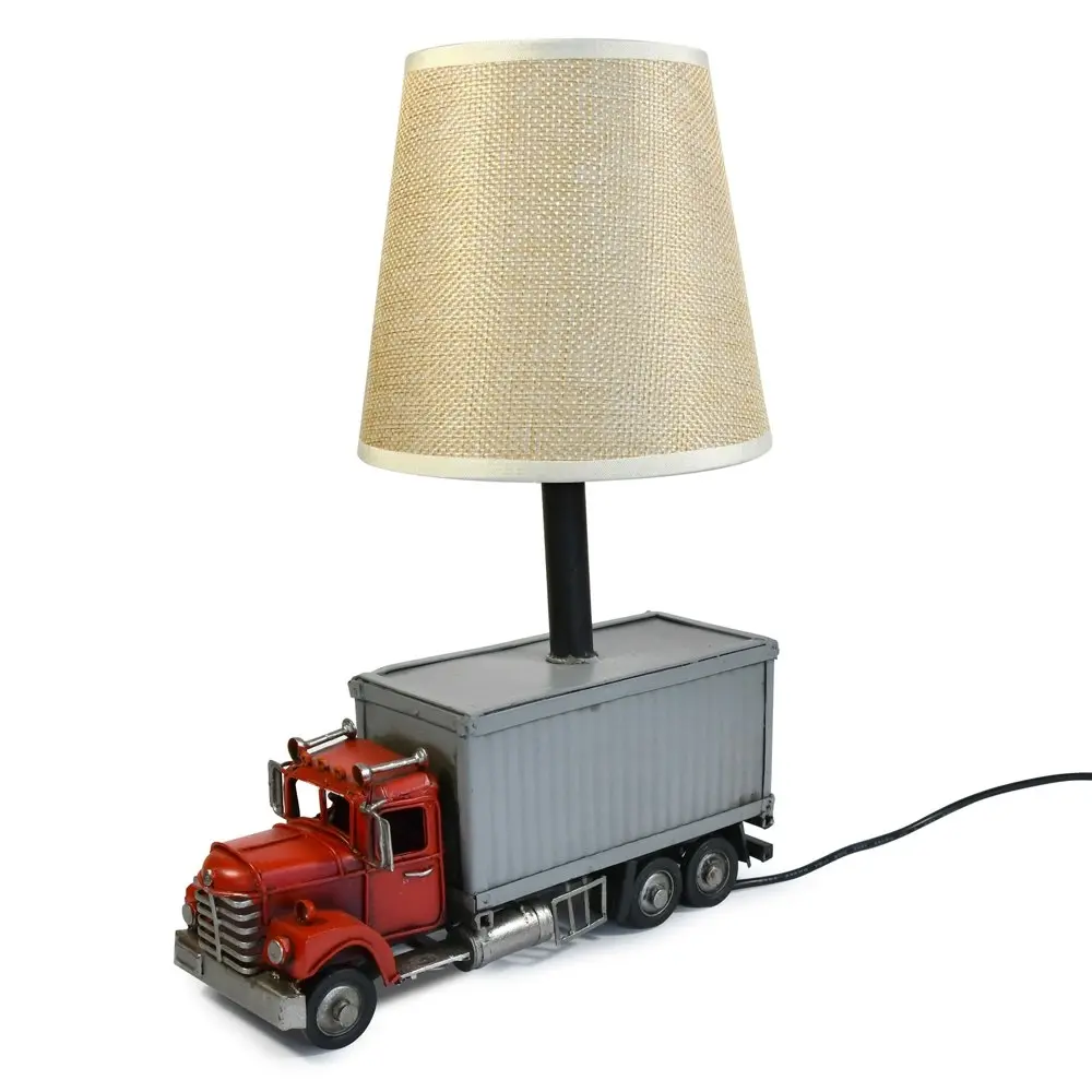 Auto Petit USB LED Desk/Table Lamp Container Truck Home Décor 21x27cm Red