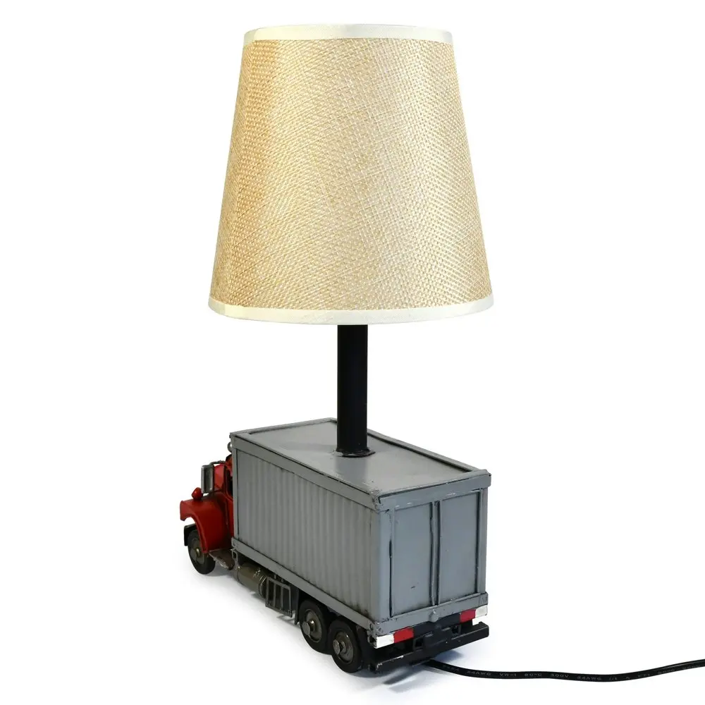 Auto Petit USB LED Desk/Table Lamp Container Truck Home Décor 21x27cm Red