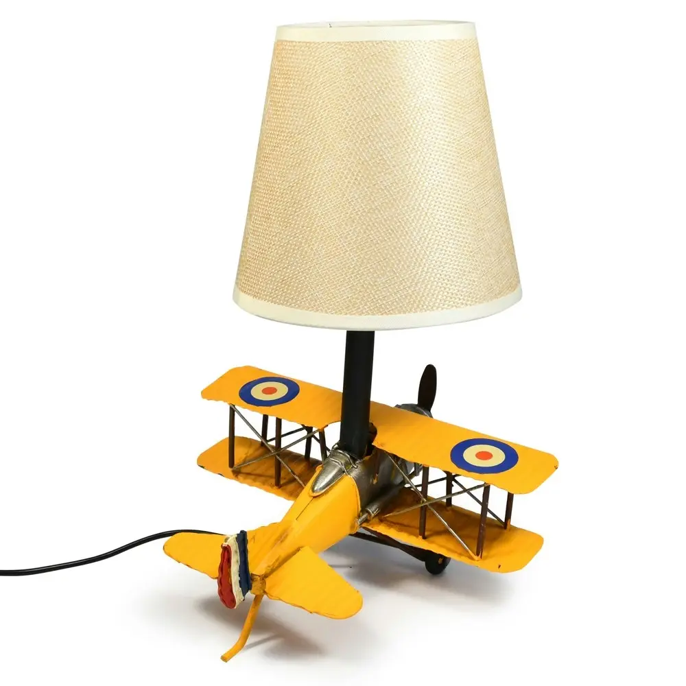 Auto Petit USB LED Desk Lamp Curtis Jenny Plane 20x27cm Retro Home Décor Yellow