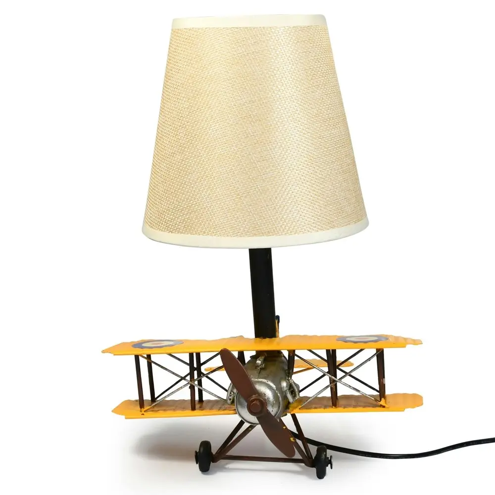 Auto Petit USB LED Desk Lamp Curtis Jenny Plane 20x27cm Retro Home Décor Yellow