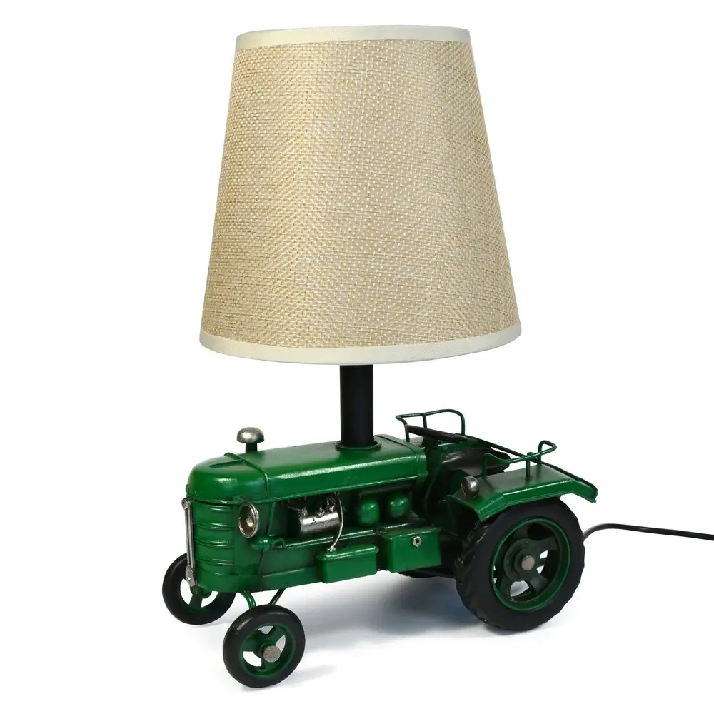 Auto Petit USB LED Desk/Table Lamp Tractor 17.5x25.5cm Retro Home Décor Green