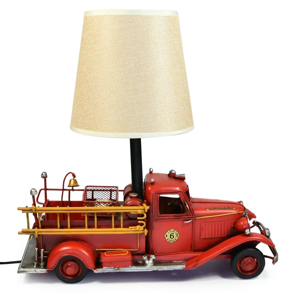 Auto Petit USB LED Desk/Table Lamp Fire Engine Vehicle Home Décor 32x31cm Red