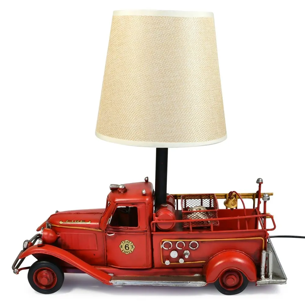 Auto Petit USB LED Desk/Table Lamp Fire Engine Vehicle Home Décor 32x31cm Red