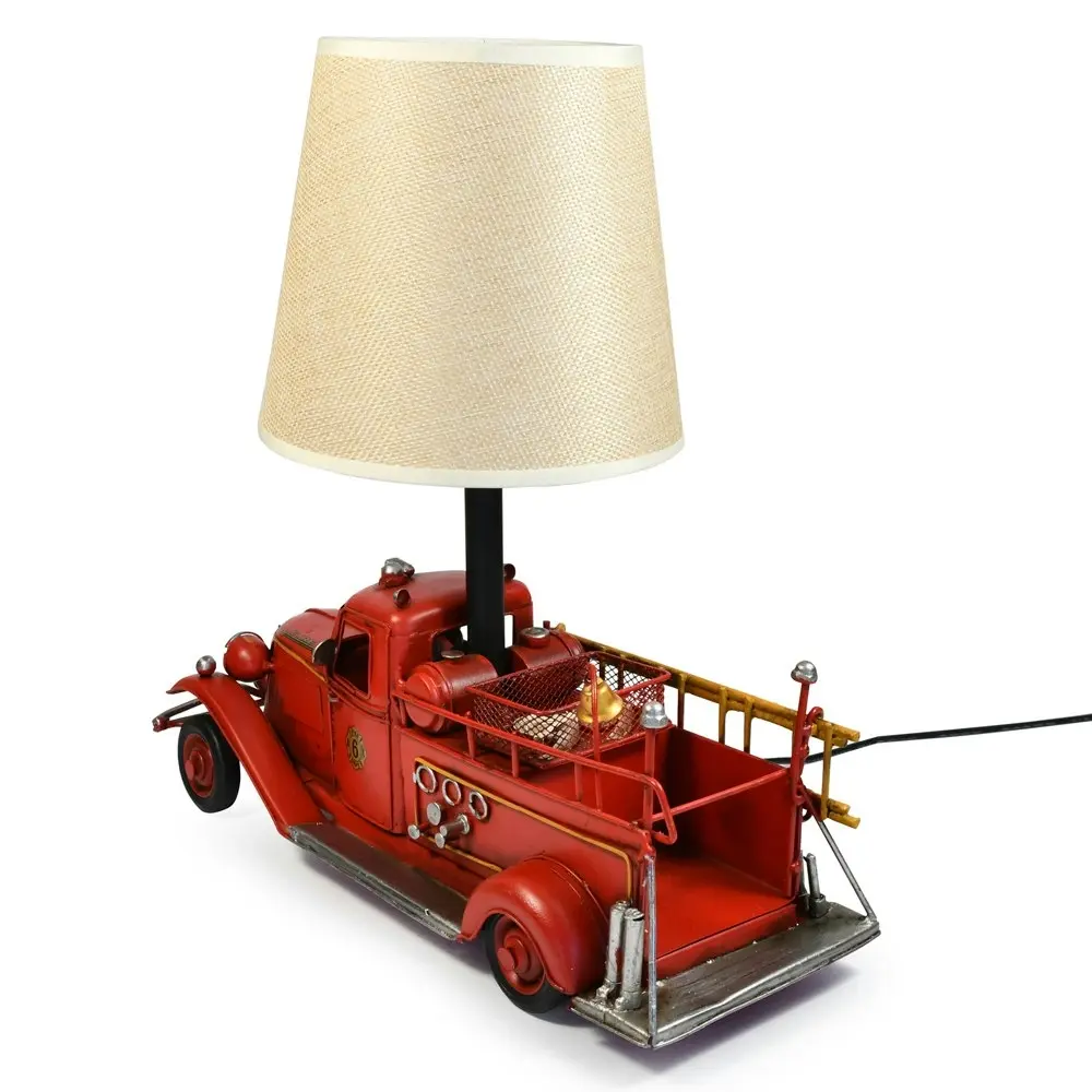 Auto Petit USB LED Desk/Table Lamp Fire Engine Vehicle Home Décor 32x31cm Red