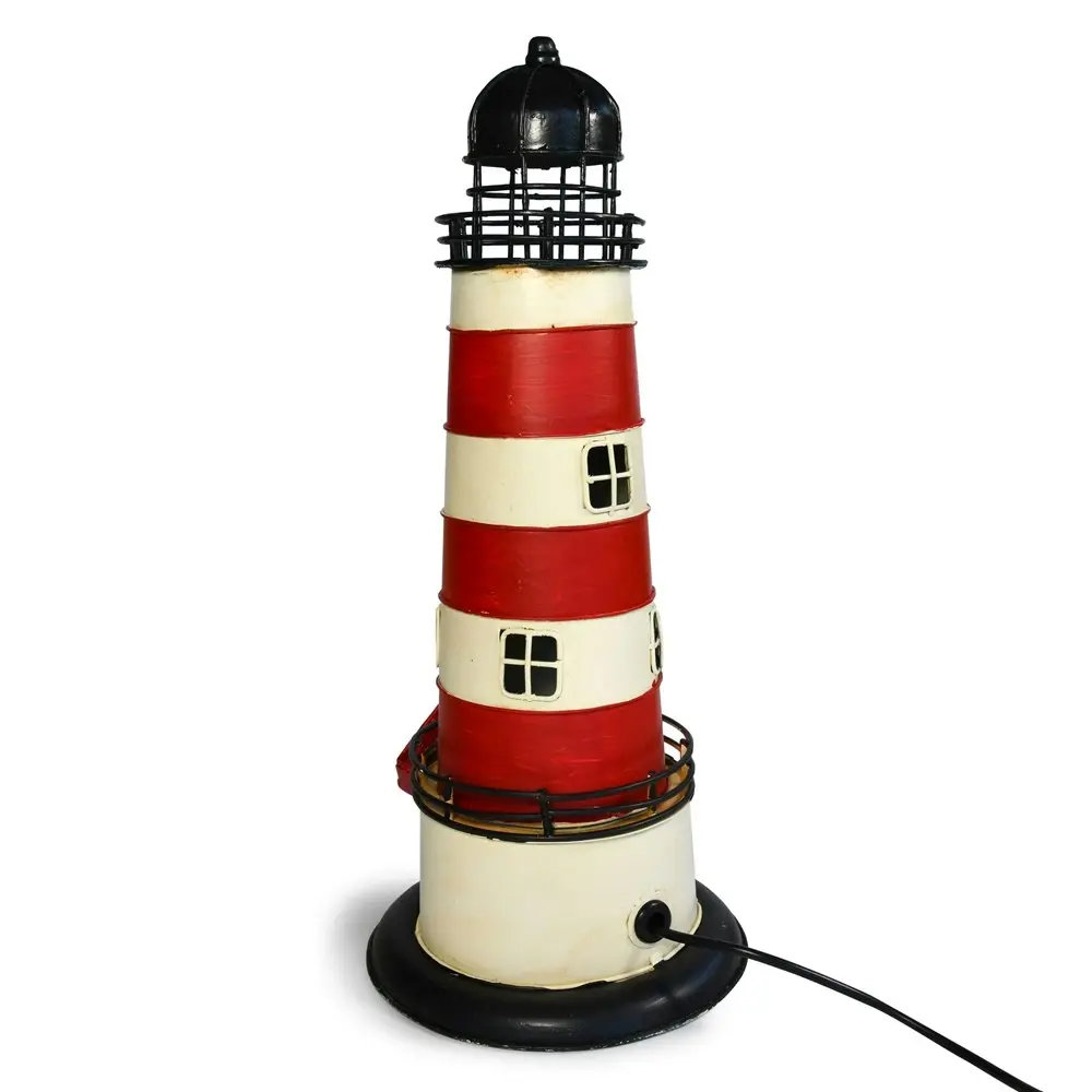 Auto Petit USB LED Desk/Table Lamp Lighthouse Retro Home Décor 13x32cm Red