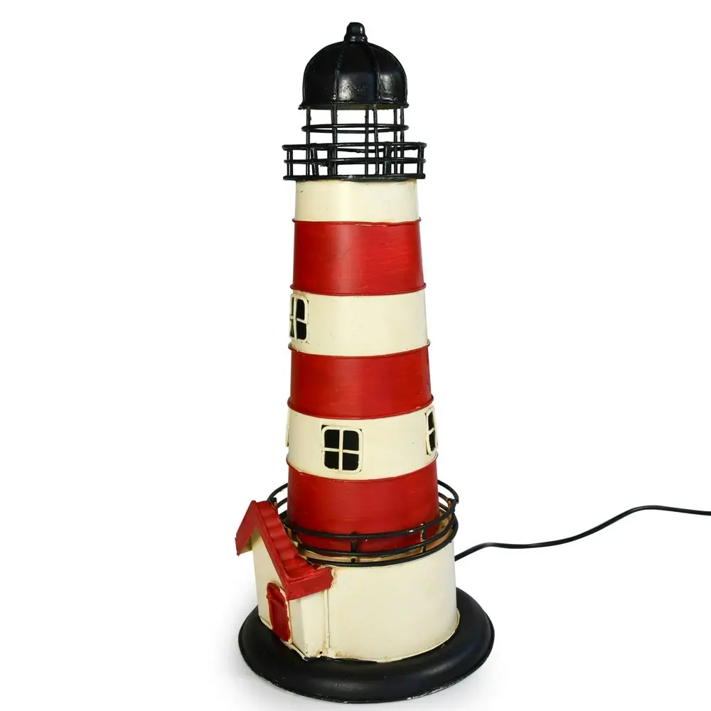 Auto Petit USB LED Desk/Table Lamp Lighthouse Retro Home Décor 13x32cm Red