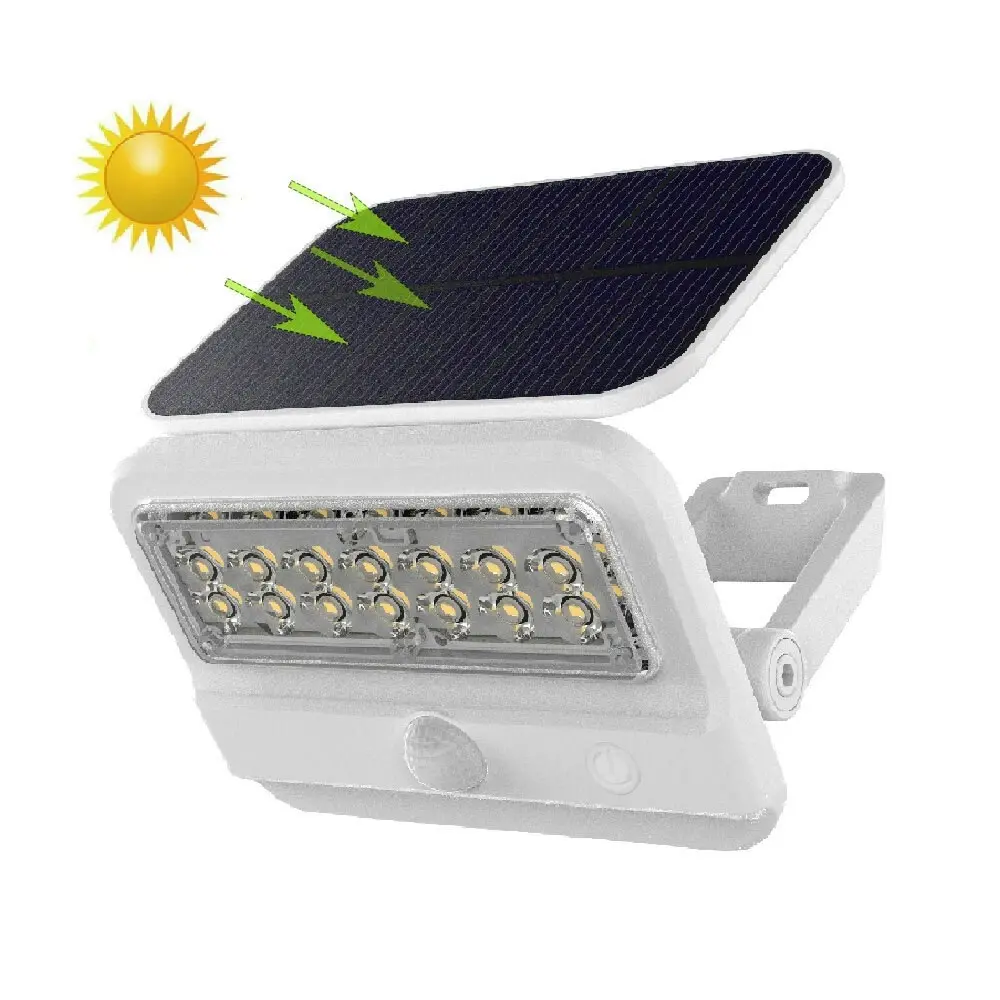 Sansai Motion Activated Solar Powered Waterproof LED Outdoor Wall Light