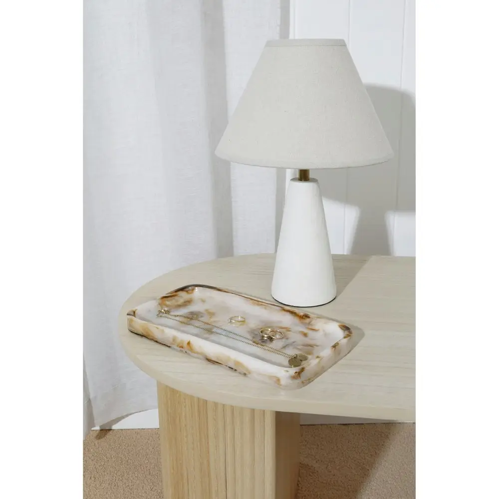 Maine & Crawford Ameri Japandi 36x25cm Table Lamp Home/Office Desk Light White