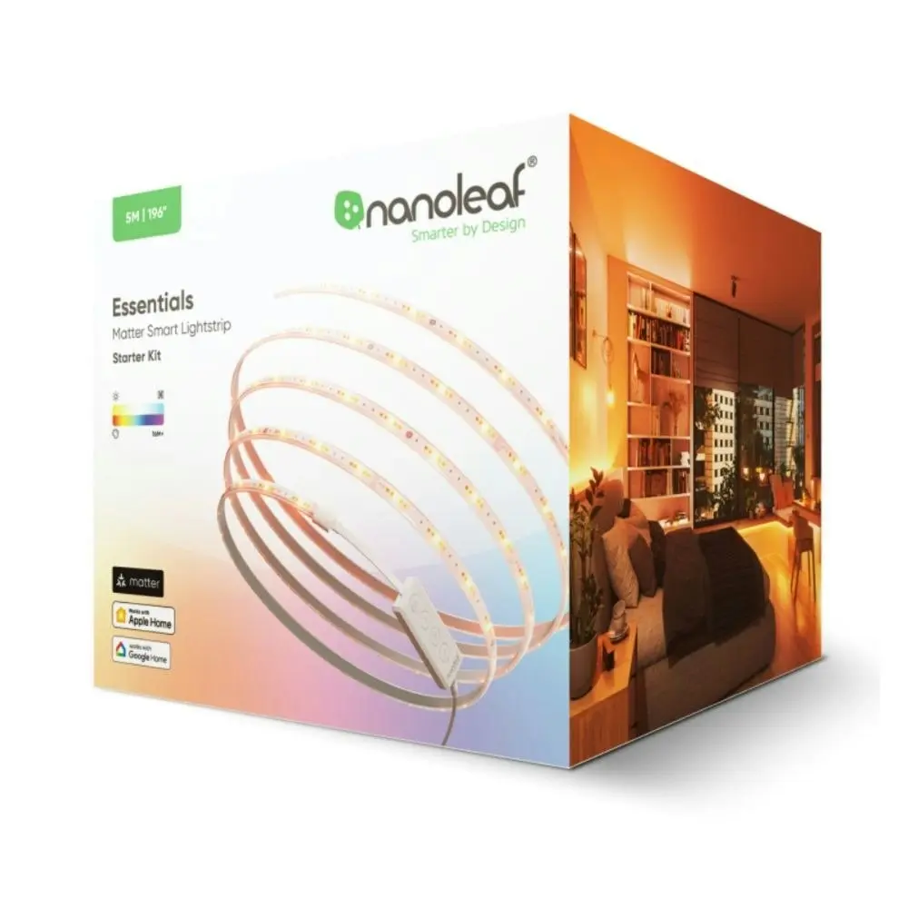 Nanoleaf Essentials 5m Smart LED Matter Lightstrip Starter Kit Colour Changing