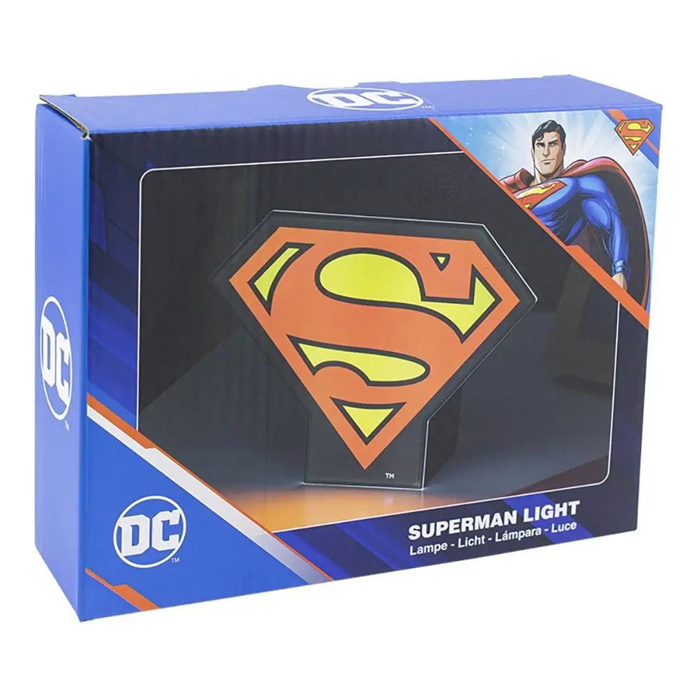 Paladone 17cm Superman Themed Box Light Kids/Children Bedroom Decor Desk Lamp