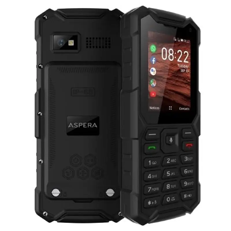 Aspera R40 4G VOLTE Rugged Candybar Phone - Black