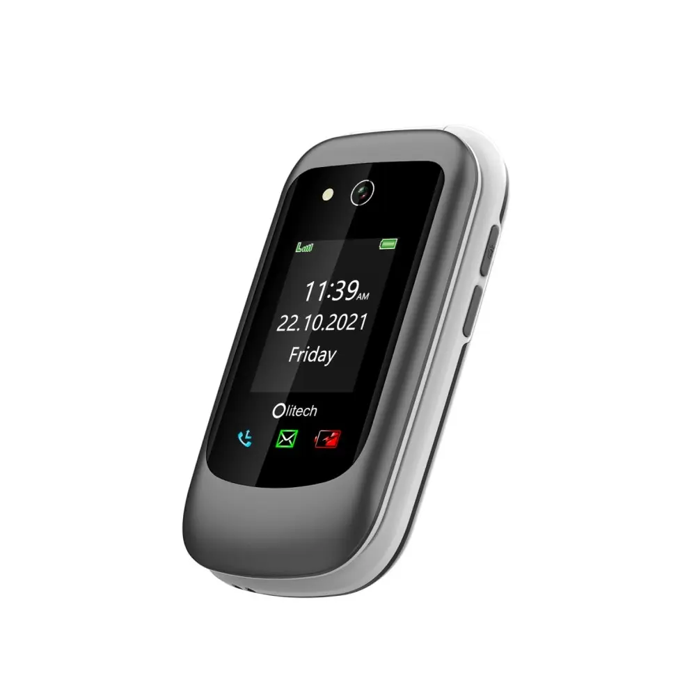 Olitech Easy Flip2 4G Seniors Phone Big Buttons GPS Location - Black/White