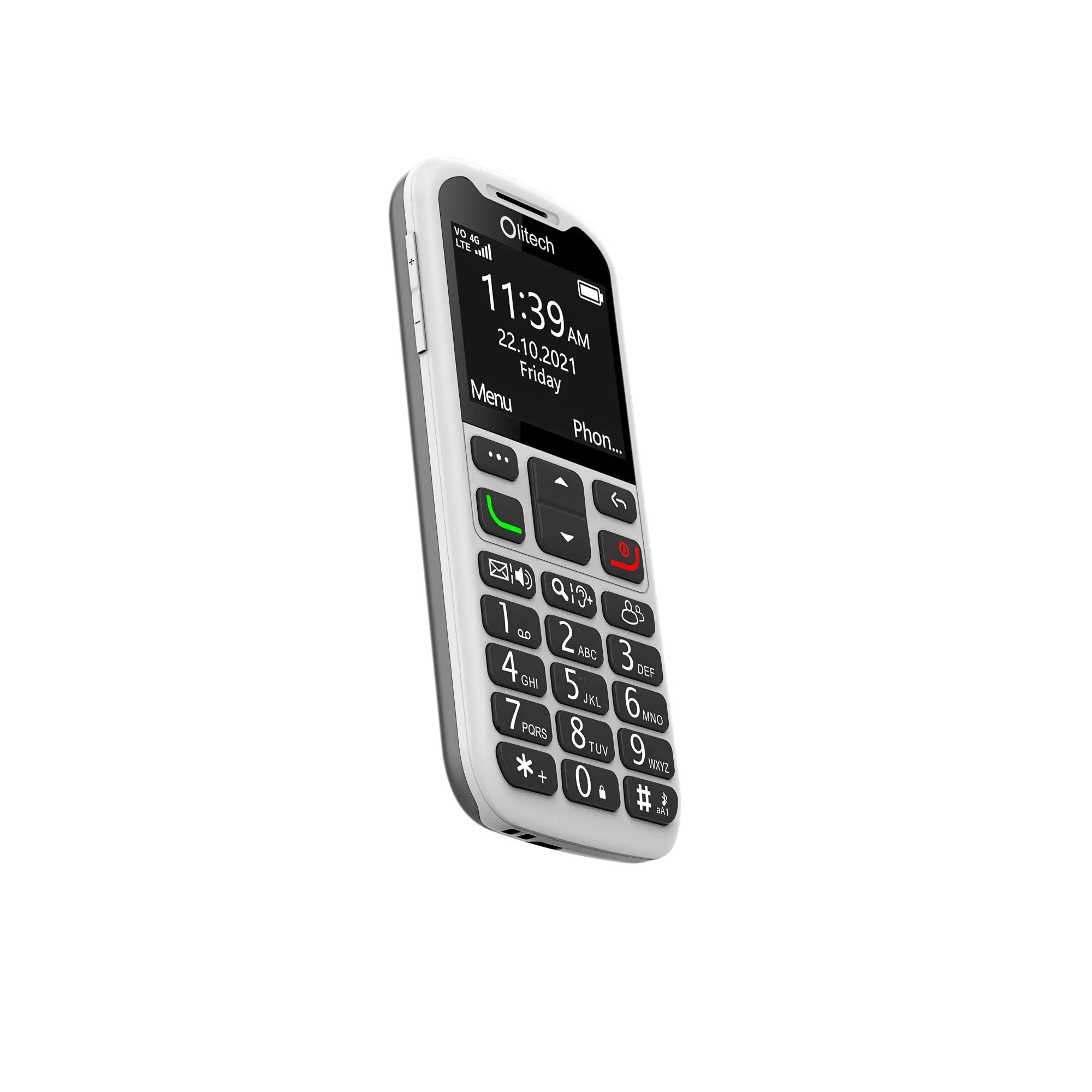 Olitech EasyMate2 Seniors 4G Phone Big Buttons GPS Location - Black/White