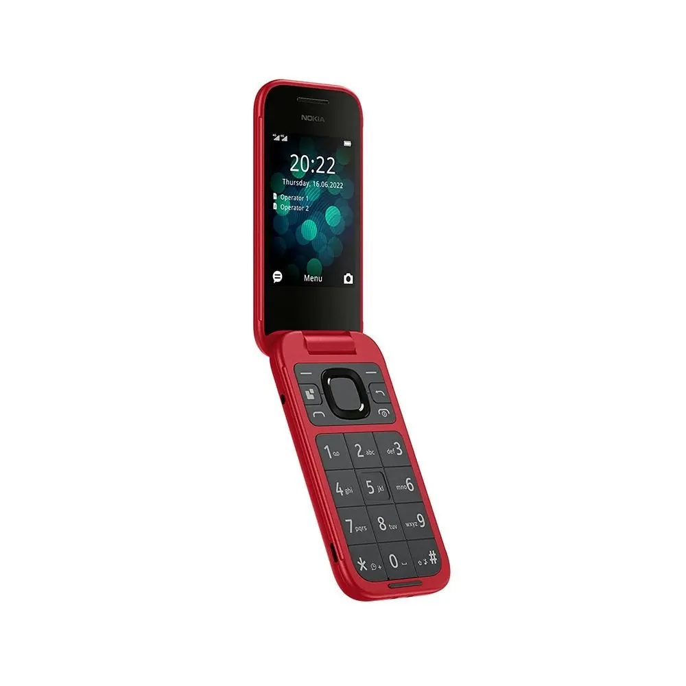 Nokia 2660 Dual SIM 4G FLIP BIG Button Phone Unlocked - Red