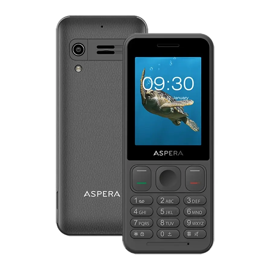 Aspera F48 (2.4'', 128MB, Big Button Keypad) Senior Friendly - Black/Grey