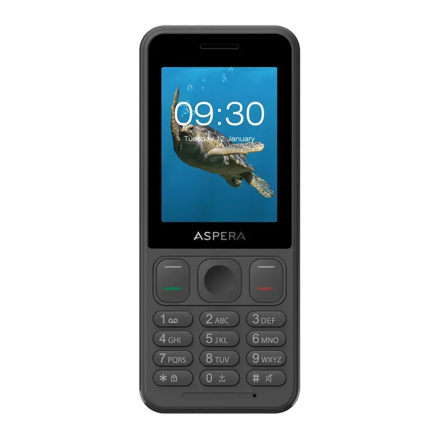 Aspera F48 (2.4'', 128MB, Big Button Keypad) Senior Friendly - Black/Grey