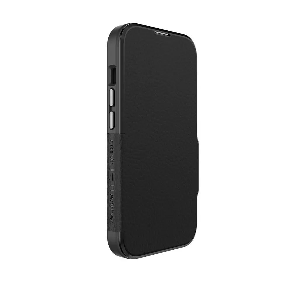 EFM Monaco E-leather Wallet Case Armour With D3O Plus Suits Iphone 15 (6.1") - Black/Space Grey